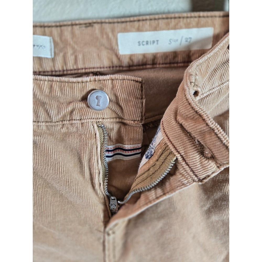 Pilcro and the Letterpress Anthropologie Script Corduroy Pants Jean Tan Size 27 - Picture 2 of 5